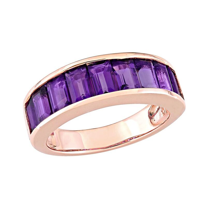 ステラ グレース レディース アクセサリー リング Stella Grace 18k Rose Gold Over Silver Amethyst Anniversary Band Sterling ゴールド