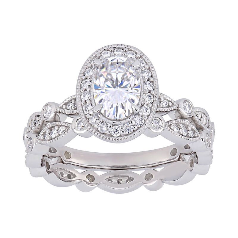 ステラ グレース レディース アクセサリー リング Stella Grace 10k Rose Gold LabCreated Moissanite Infinity Engagement Ring Set White ホワイト