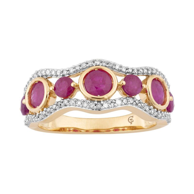 アンブランデッド レディース アクセサリー リング Unbranded 10k Gold Ruby 15 CaratW Diamond 7Stone Ring 10k Gold ゴールド