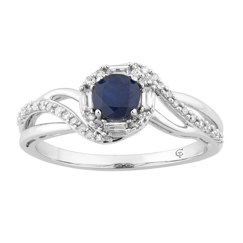 アンブランデッド レディース アクセサリー リング Unbranded 10k White Gold Sapphire 14 CaratW Diamond Swirl Ring 10k Whgold ホワイト