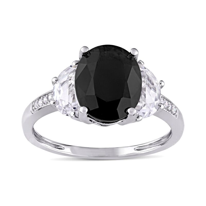 ステラ グレース レディース アクセサリー リング Stella Grace Sterling Silver Black Sapphire LabCreated White Sapphire Diamond Accent Ring Sterling ホワイト