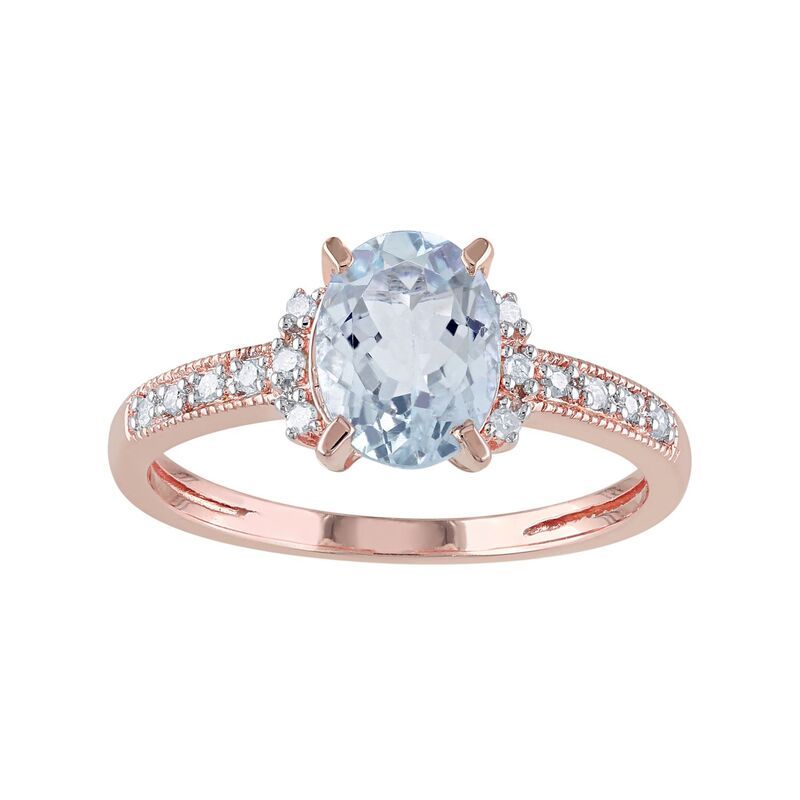 ステラ グレース レディース アクセサリー リング Stella Grace Sterling Silver Aquamarine Diamond Accent Ring Blue ブルー