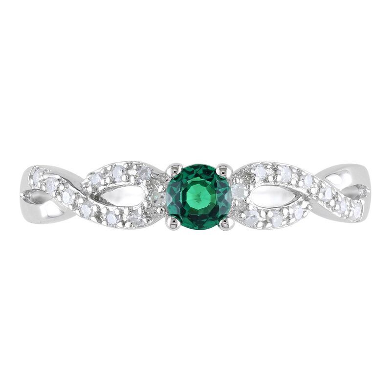 ステラ グレース レディース アクセサリー リング Stella Grace Sterling Silver LabCreated Emerald andiamond Accent Infinity Ringreen グリーン