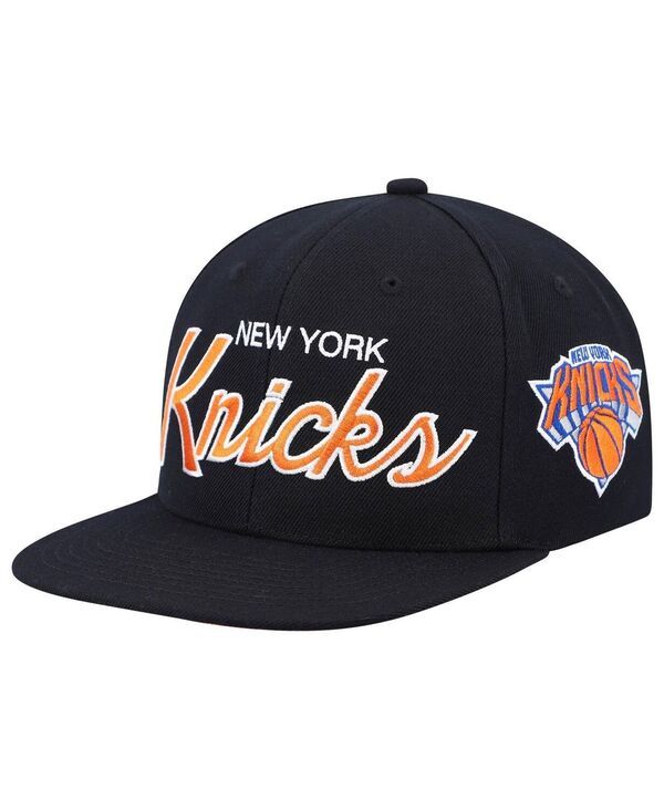 ミッチェルネス メンズ アクセサリー 帽子 Mitchell Ness Mens Black New York Knicks Hardwood Classics Script 20 Snapback Hat Black ブラック