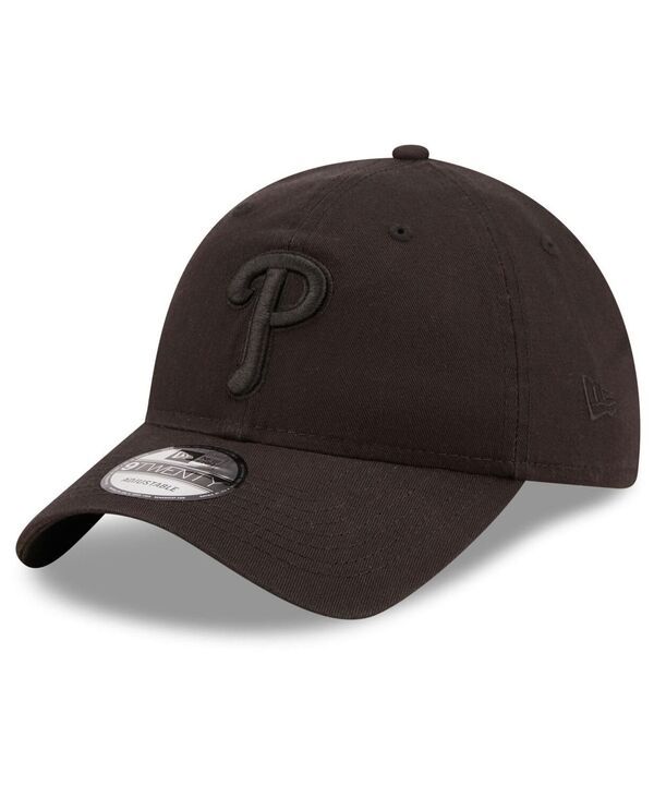 【送料無料】 ニューエラ メンズ 帽子 アクセサリー Mens Philadelphia Phillies Black on Black Core Classic 20 9TWENTY Adjustable Hat Black