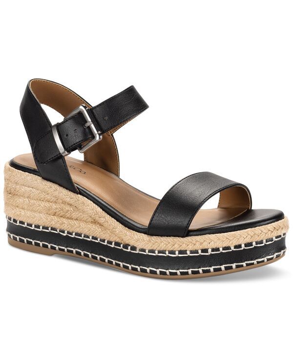 スタイルアンドコー レディース シューズ サンダル Style Co Womens Hawkinns Cushioned Insole Wedge Sandals Blk Beauty