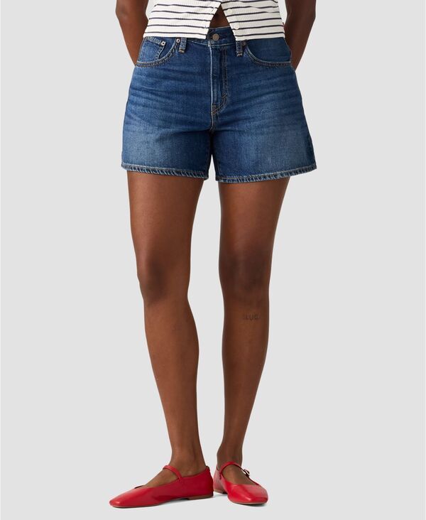 リーバイス レディース ボトムス ハーフパンツ・ショーツ ショートパンツ コットン デニム Levis Womens Cotton CinchWaist Denim Shorts Kiss Goodbye Short デニム