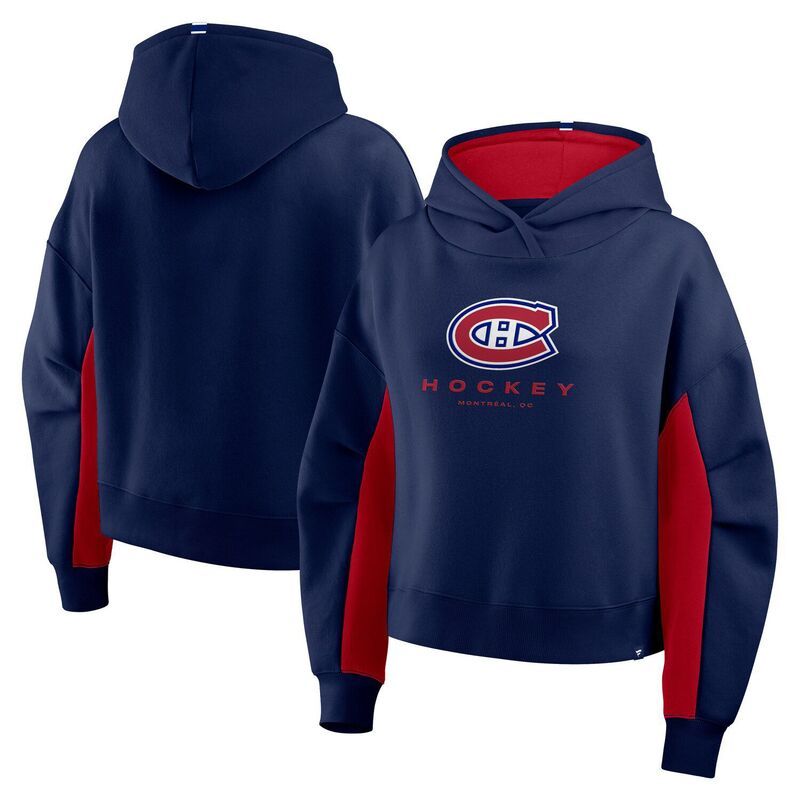 ファナティクス レディース トップス Tシャツ パーカー Womens Fanatics Navy Montreal Canadiens Back Check Boxy Hoodie Cnd Navy ネイビー
