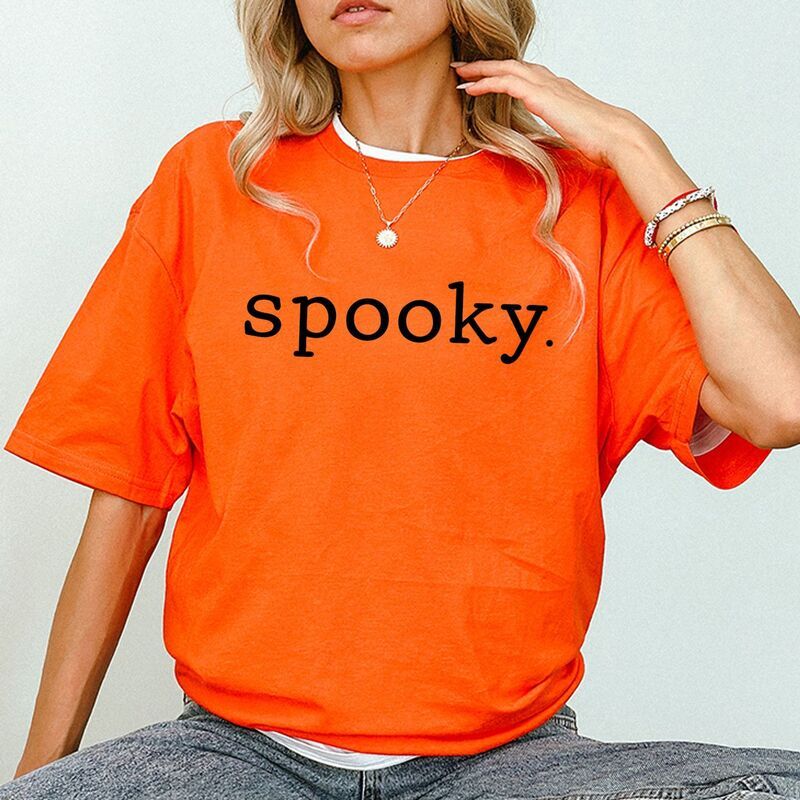 Simply Sage Market レディース トップス Tシャツ グラフィック Simply Sage Market Spooky Typewriter Womenshort Sleeve Graphic TShirt Orange オレンジ