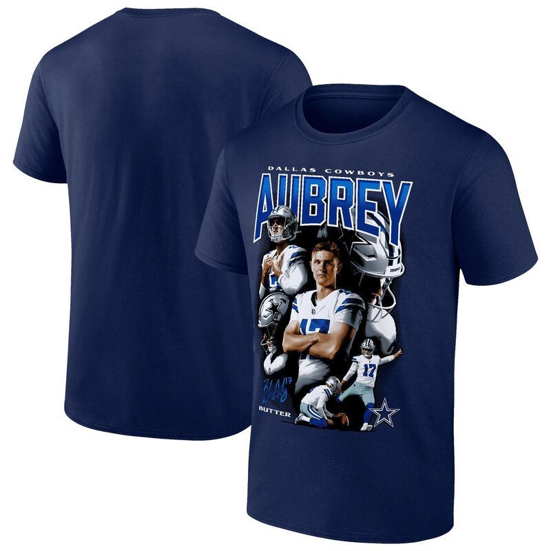 ファナティクス メンズ トップス Tシャツ Mens Fanatics Brandon Aubrey Navy Dallas Cowboys Collage TShirt Cow Navy ネイビー
