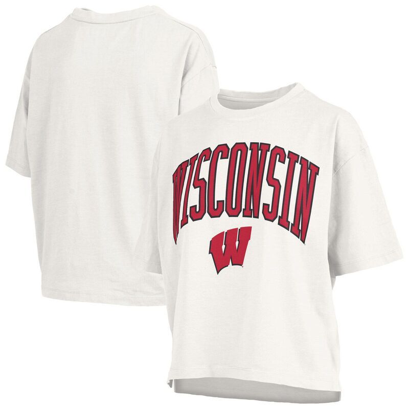 プレスボックス レディース トップス Tシャツ Womens Pressbox White Wisconsin Badgers Nelson TShirt Wis White ホワイト