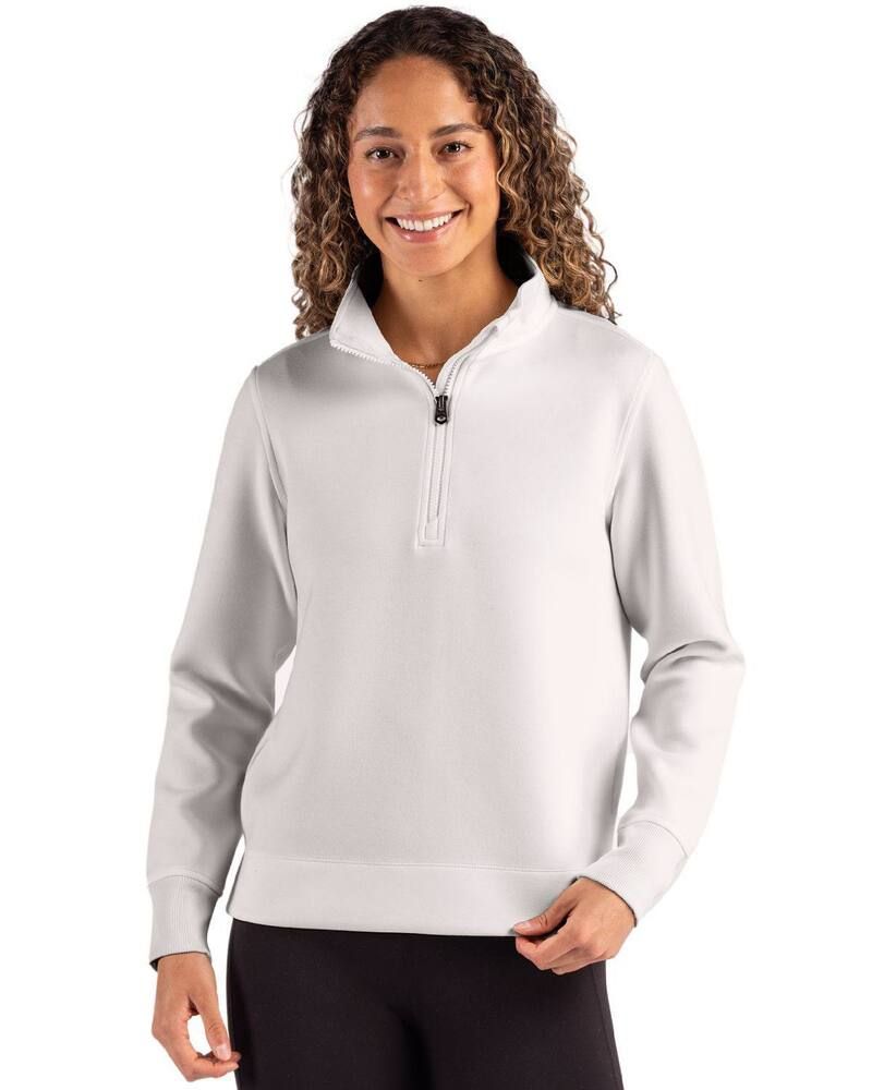カッターアンドバック レディース アウター ジャケット・ブルゾン Cutter Buck Roam Epic Versatility Womens 14 Zipullover Solitaire