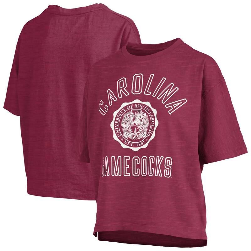プレスボックス レディース トップス Tシャツ Womens Pressbox Garnet South Carolina Gamecocks Motley Crew Bishop Waist Length Oversized TShirt Scred レッド