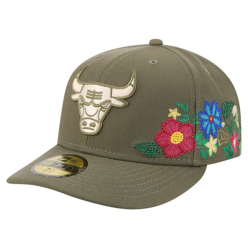 ニューエラ メンズ アクセサリー 帽子 フラワー Mens New Era Olive Chicago Bulls Tonal Florals 59FIFTY Fitted Hat Bul Multi マルチカラー