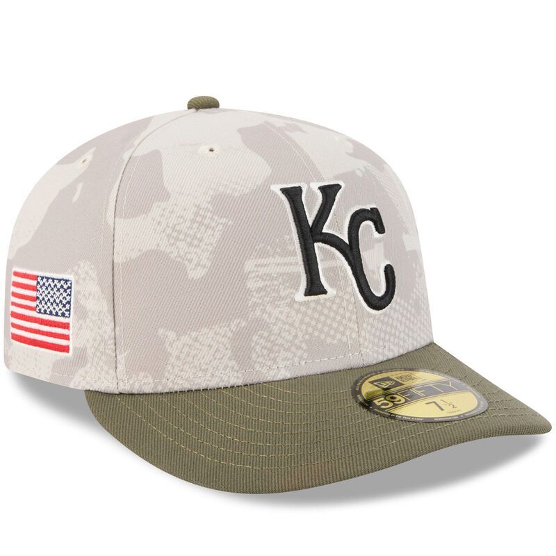 ニューエラ メンズ アクセサリー 帽子 Mens New Era Light BeigeOlive Kansas City Royals 2025 Armed Forces Day 59FIFTY Fitted Hat Rylt Bei オリーブ