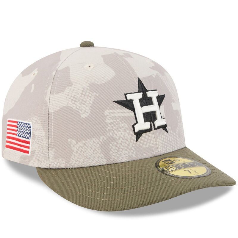 ニューエラ メンズ アクセサリー 帽子 Mens New Era Light BeigeOlive Houston Astros 2025 Armed Forces Day 59FIFTY Fitted Hat Ast Lt Bei オリーブ