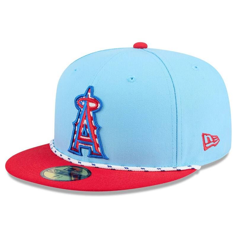 ニューエラ メンズ アクセサリー 帽子 Mens New Era Light BlueRed Los Angeles Angels 2025 Fourth of July 59FIFTY Fitted Hat Ang Light ブルー