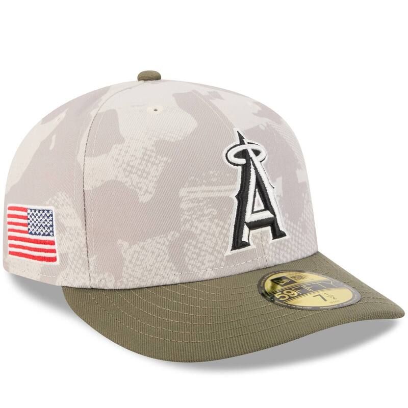 ニューエラ メンズ アクセサリー 帽子 Mens New Era Light BeigeOlive Los Angeles Angels 2025 Armed Forces Day 59FIFTY Fitted Hat Ang Lt Bei オリーブ