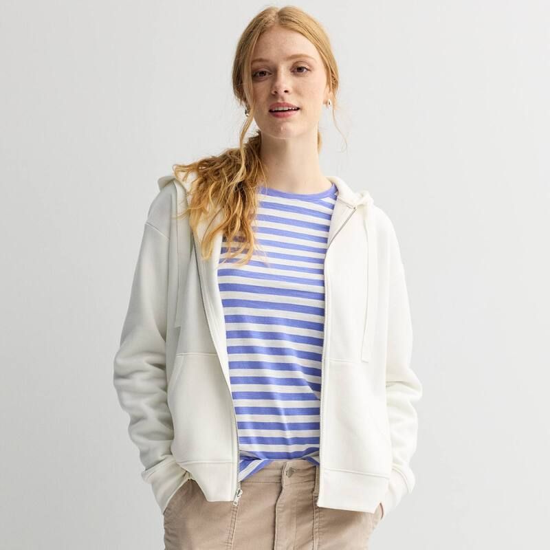 ソノマ レディース トップス Tシャツ フリース パーカー Womensonoma Goods For Life Fleece ZipUp Hoodie Ivory Silk アイボリー