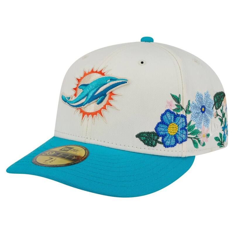 ニューエラ メンズ アクセサリー 帽子 フラワー柄 フラワー Mens New Era CreamAqua Miami Dolphins Tonal Floral 59FIFTY Fitted Hat Dol Beige ベージュ