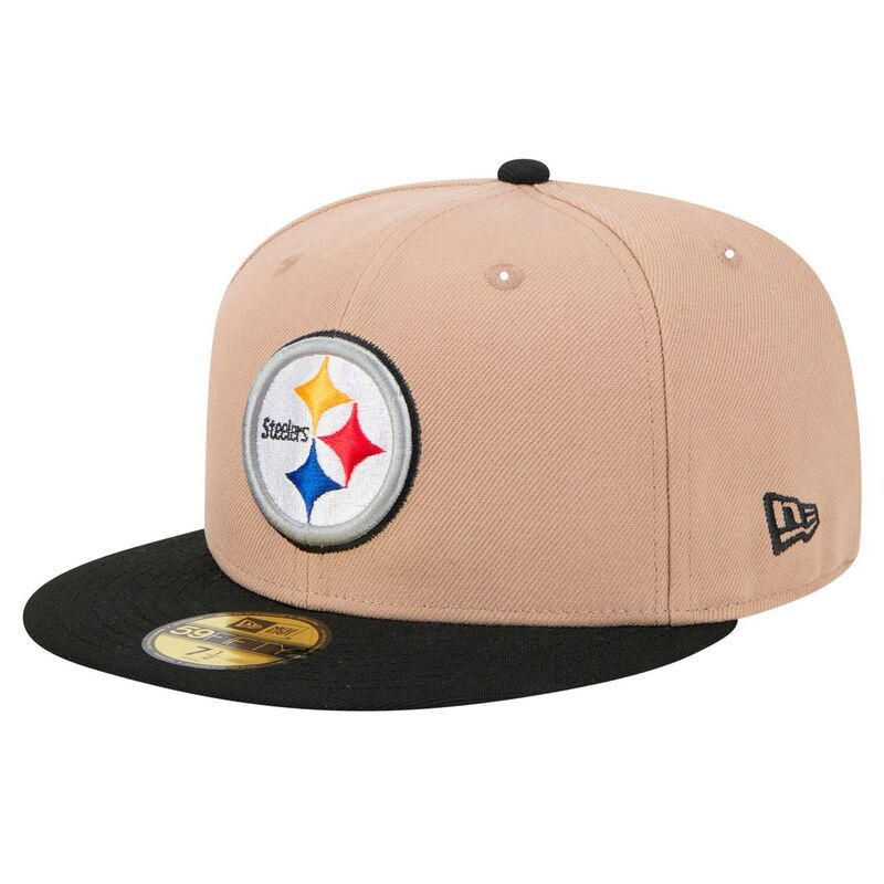 ニューエラ メンズ アクセサリー 帽子 Tシャツ ロゴ Mens New Era Tan Pittsburgh Steelers Logo Main 59FIFTY Fitted Hat Stl Multi マルチカラー