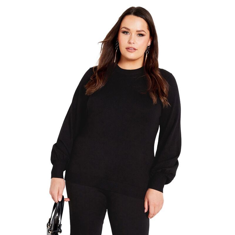 アベニュー レディース アウター ニット・セーター プラスサイズ Avenue Womens Plusize Peyton Sweater Black ブラック