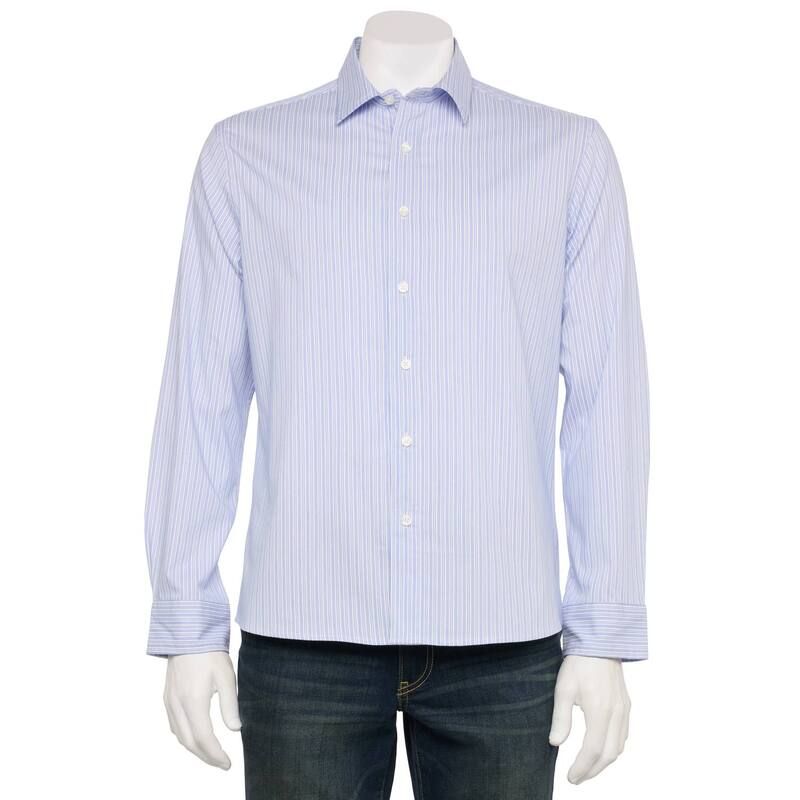 ソノマ メンズ トップス Tシャツ 長袖 Mensonoma Goods For Life LongSleeve Performance Shirt Blue White Mini Stripe ホワイト
