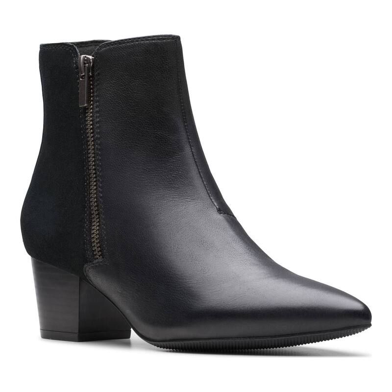 クラークス レディース シューズ ブーツ・レインブーツ アンクル レザー ClarksR Ellanie Vibe Womens Leather Ankle Boots Black ブラック
