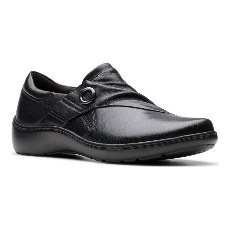 クラークス レディース シューズ スリッポン・ローファー レザー Clarks Coraubrie Womens Leather Shoes Black ブラック