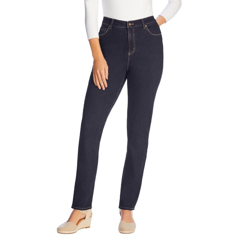 ウーマン ウィズイン レディース ボトムス デニムパンツ プラスサイズ Woman Within Womens Plusize Comfort Curve StraightLeg Denim Jean Dark Sanded Wash デニム