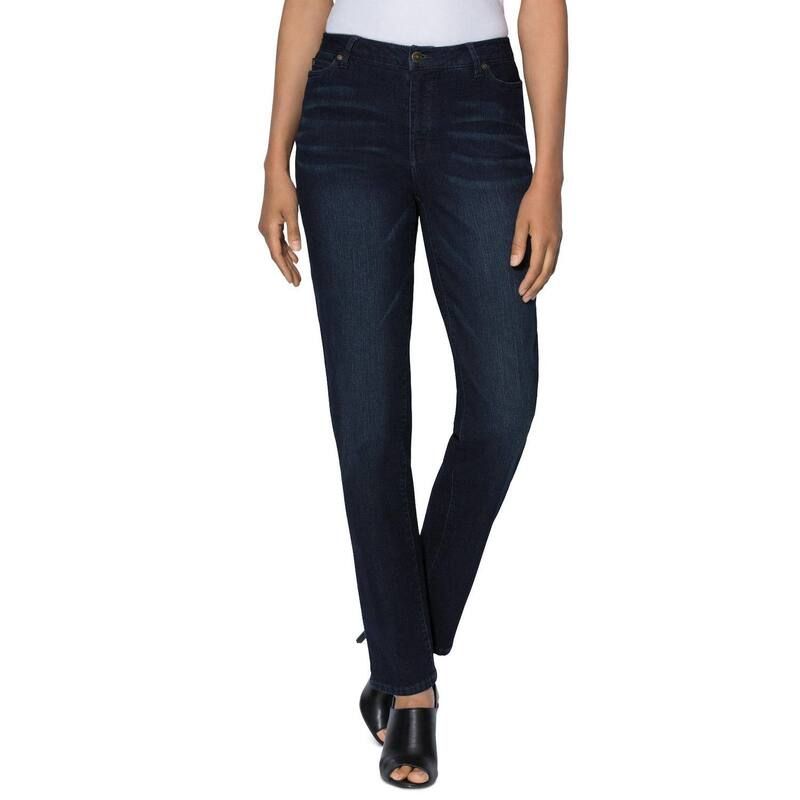 ロアマンズ レディース ボトムス デニムパンツ プラスサイズ トール Roamans Womens Plusize Tall Invisible Stretch Iconic StraightLeg Jean Dark Wash