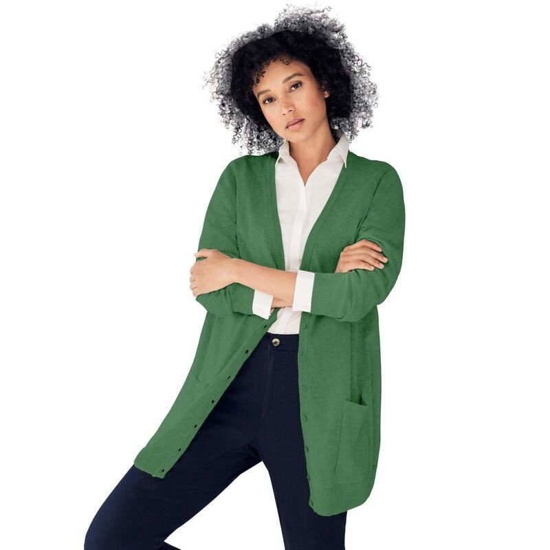 Ellos レディース アウター ニット・セーター プラスサイズ カーディガン ellos Plusize Boyfriend Cardigan Forest Jade フォレスト