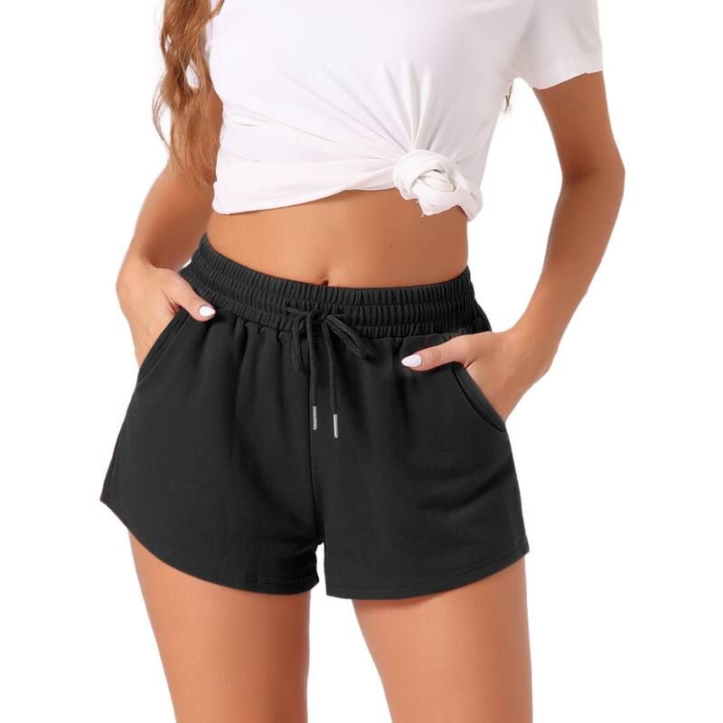 cheibear レディース アンダーウェア ナイトウェア ショートパンツ cheibear Womens Comfy Pajama Shortstretch Drawstring with Pockets Elegant Sleepwear Lounge S