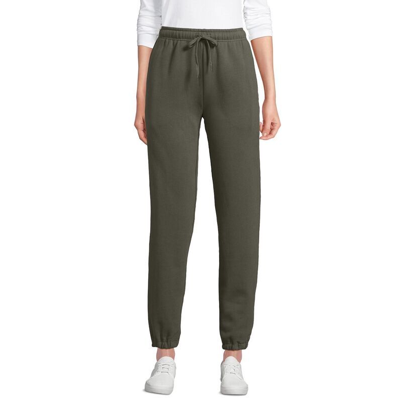 ランズエンド レディース ボトムス カジュアルパンツ プチ フリース Petite Lands End Fleece HighRise Jogger Pants Forest Moss フォレスト