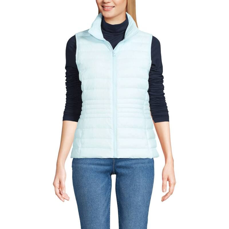 ランズエンド レディース アウター ジャケット・ブルゾン プチ ベスト ダウン Petite Lands End Wanderweight Down Puffer Vest Rich Ginger Brown ブラウン