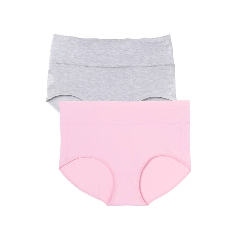 コンフォート チョイス レディース アンダーウェア パンツ プラスサイズ コットン Comfort Choice Plusize Cotton Spandex Comfort Waist Brief 2Pack Pink Pack ピンク