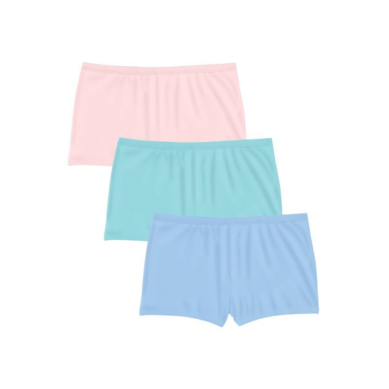 コンフォート チョイス レディース アンダーウェア パンツ プラスサイズ Comfort Choice Plusize Boy Short 3Pack Pastel Pack