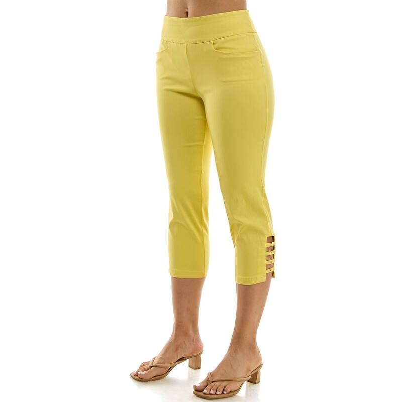 ニナレオナルド レディース ボトムス カジュアルパンツ Womens Nina Leonard PullOn Cropants Chartreuse シャルトリューズ