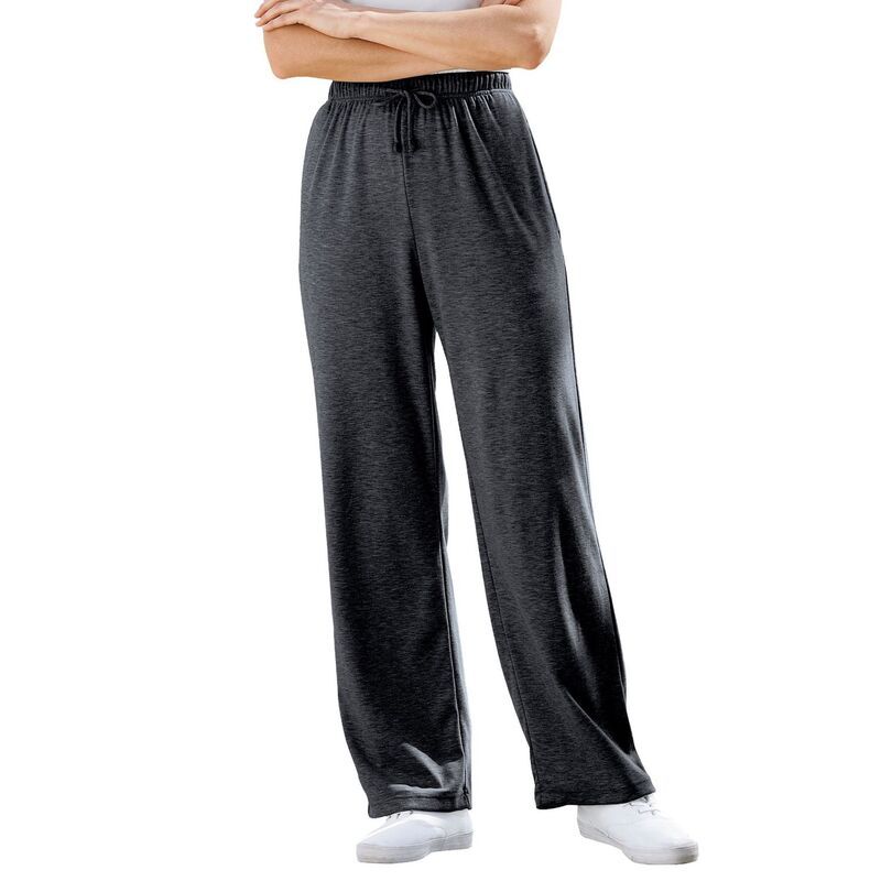 ウーマン ウィズイン レディース ボトムス カジュアルパンツ プラスサイズ トール ニット Woman Within Plusize Tall Sport Knit StraightLeg PullOn Pants Heather Charcoal チャコール