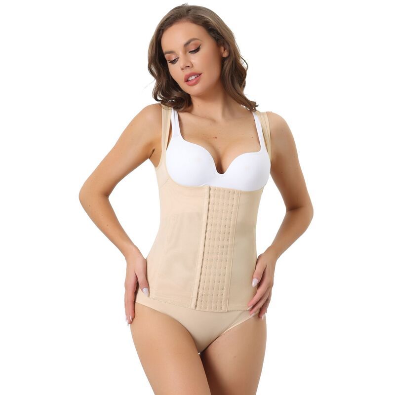 アレグラ ケー レディース トップス シャツ ノースリーブ ALLEGRA K Waist Corset For Women Shapewear Pushup Tummy Control Sleeveless Breathable Tank Top Beige