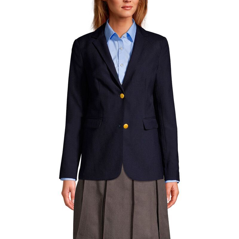 ランズエンド レディース アウター ジャケット・ブルゾン ブレザー Womens Lands End School Uniform Hopsack 2Button Blazer Jacket Deep Navy ネイビー