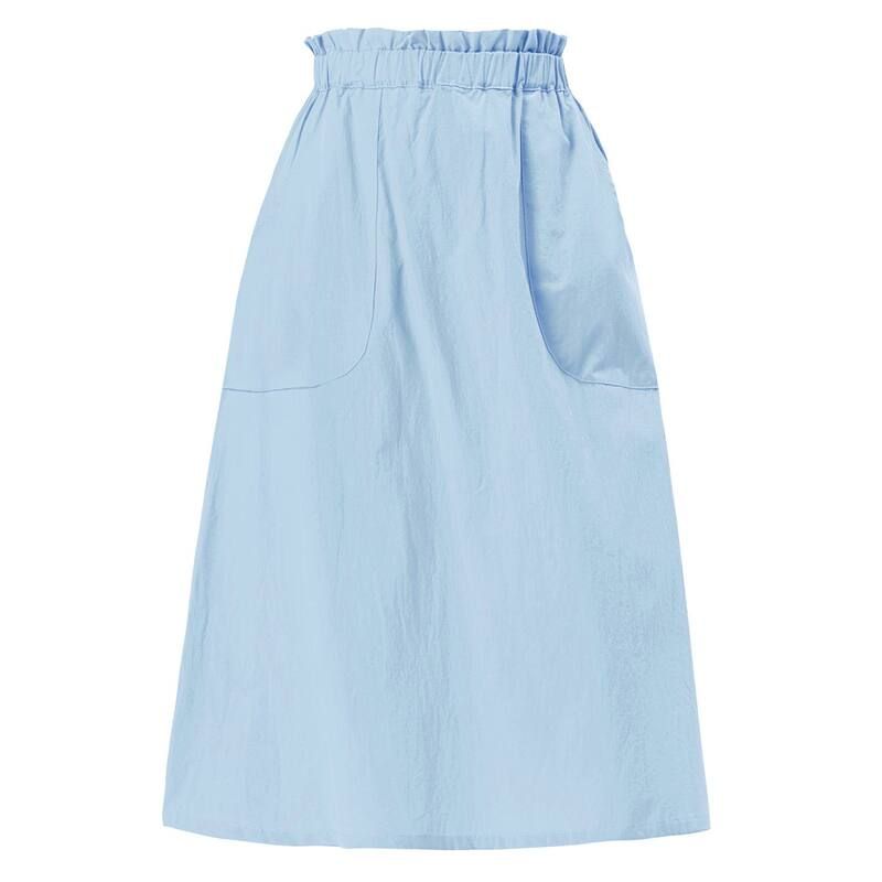 アレグラ ケー レディース ボトムスカート フリル ミディ ALLEGRA K Womensolid Color Peasant Elastic Waist Ruffle Midi Skirt Light Blue ブルー