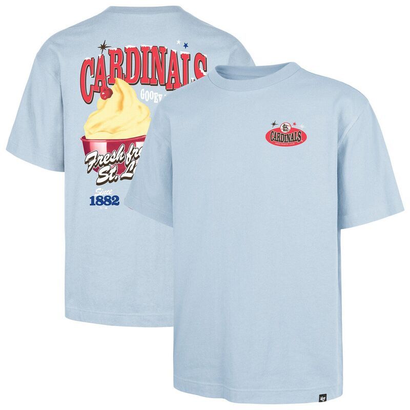 フォーティセブンブランド メンズ トップス Tシャツ 47 Brand Mens 47 Light Blue St Louis Cardinals Ice Cream Parlor Foundation TShirt Crd Light クリーム