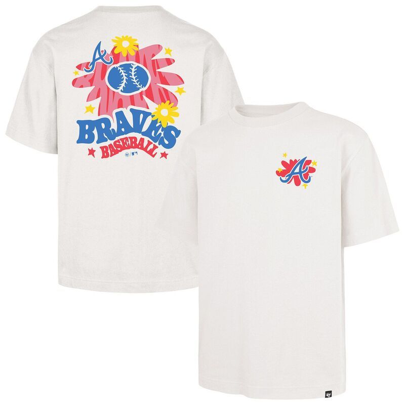 フォーティセブンブランド メンズ トップス Tシャツ 47 Brand Mens 47 Cream Atlanta Braves Flora Foundation TShirt Brv Beige ベージュ