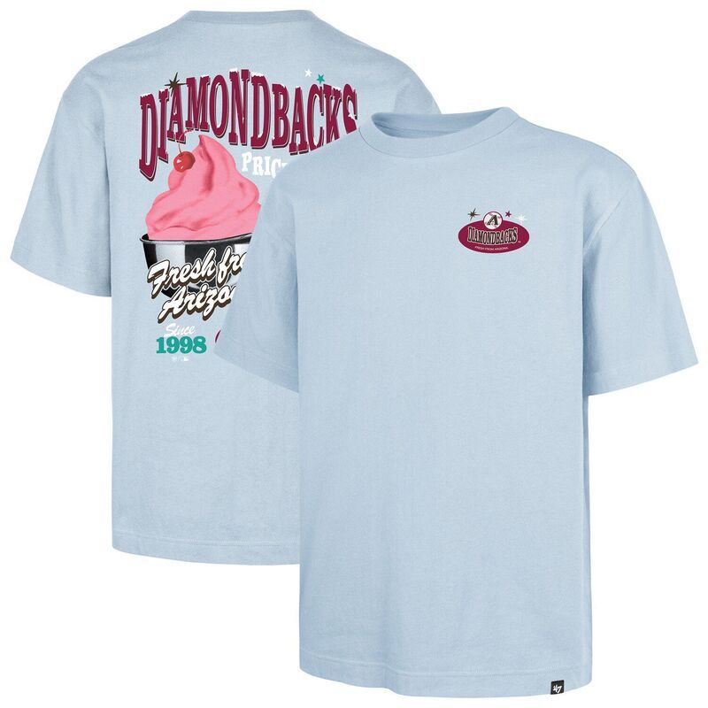 フォーティセブンブランド メンズ トップス Tシャツ 47 Brand Mens 47 Light Blue Arizona Diamondbacks Ice Cream Parlor Foundation TShirt Dbk Light クリーム