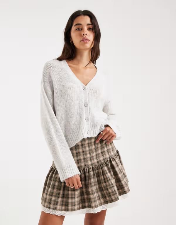 エイソス レディース アウター ニット・セーター カーディガン ASOS DESIGN knit open stitch cardigan ecru エクリュ