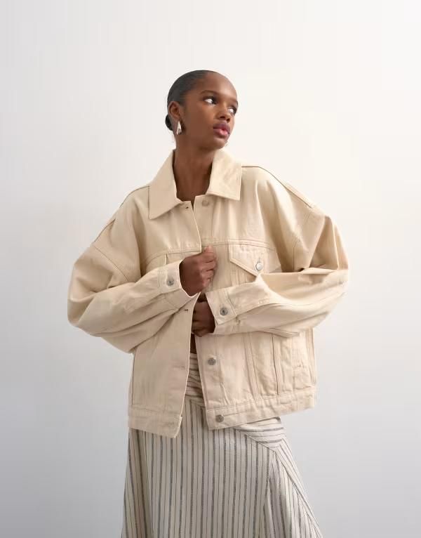 トップショップ レディース アウター ジャケット・ブルゾン デニム Topshop denim balloon jacket inatural NATURAL デニム