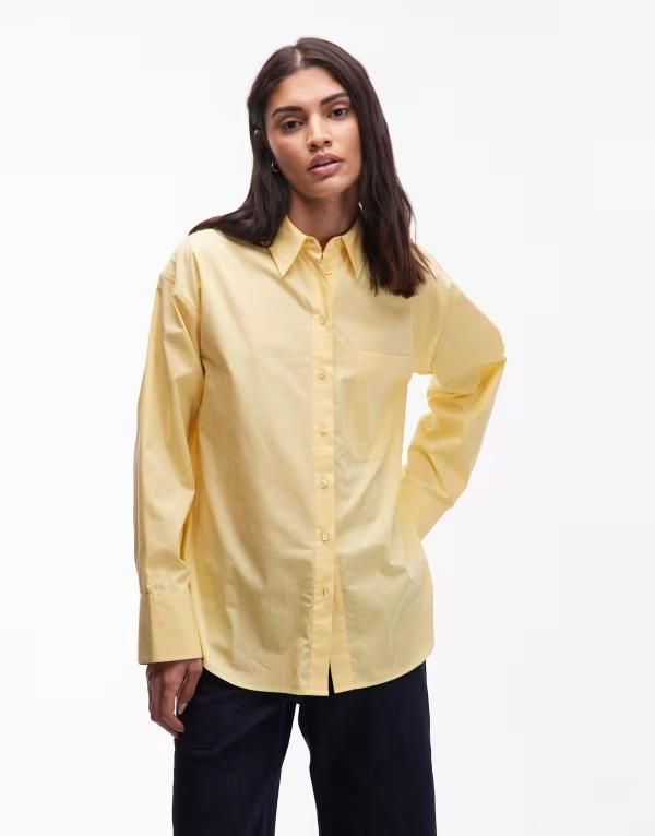 エイソス レディース トップス シャツ ASOS DESIGN oversized shirt in yellow イエロー
