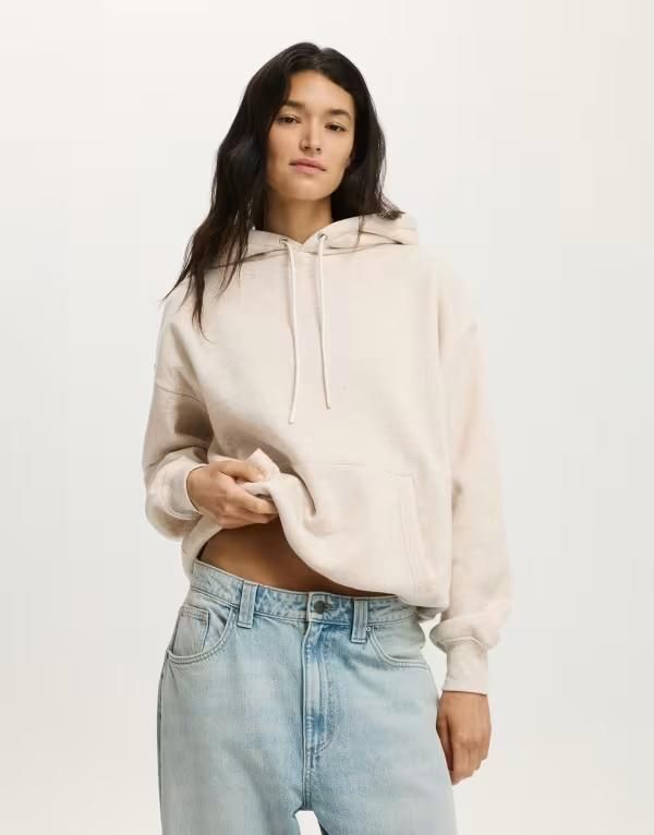 コットンオン レディース アウター ニット・セーター パーカー Cotton Premium oversized hoodie BEIGE ベージュ