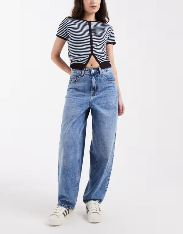 ヴェロモーダ レディース ボトムス デニムパンツ ジーンズ Vero Moda Billie high rise barreleg jeans in medium blue denimedium blue denim デニム